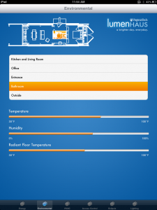 LumenHAUS iPad app - Environmental Sensor Screen - Bathroom