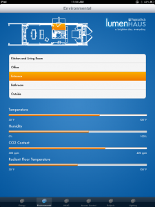 LumenHAUS iPad app - Environmental Sensor Screen - Entrance