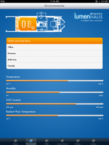 LumenHAUS iPad app - Environmental Sensor Screen - Kitchen