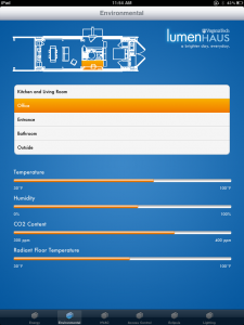 LumenHAUS iPad app - Environmental Sensor Screen - Office