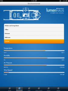 LumenHAUS iPad app - Environmental Sensor Screen - Outside