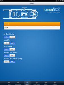 LumenHAUS iPad app - HVAC Control Screen
