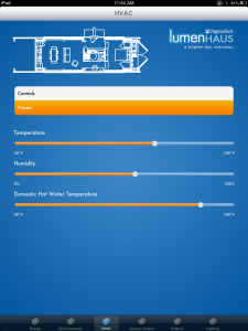 LumenHAUS iPad app - HVAC Presets Screen